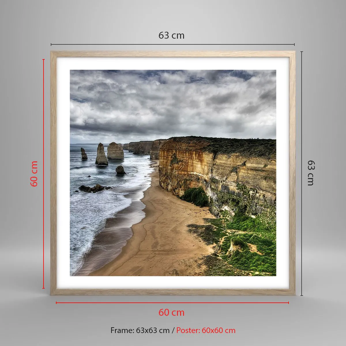 Plagát v ráme zo svetlého duba - Drsná krása - 60x60 cm