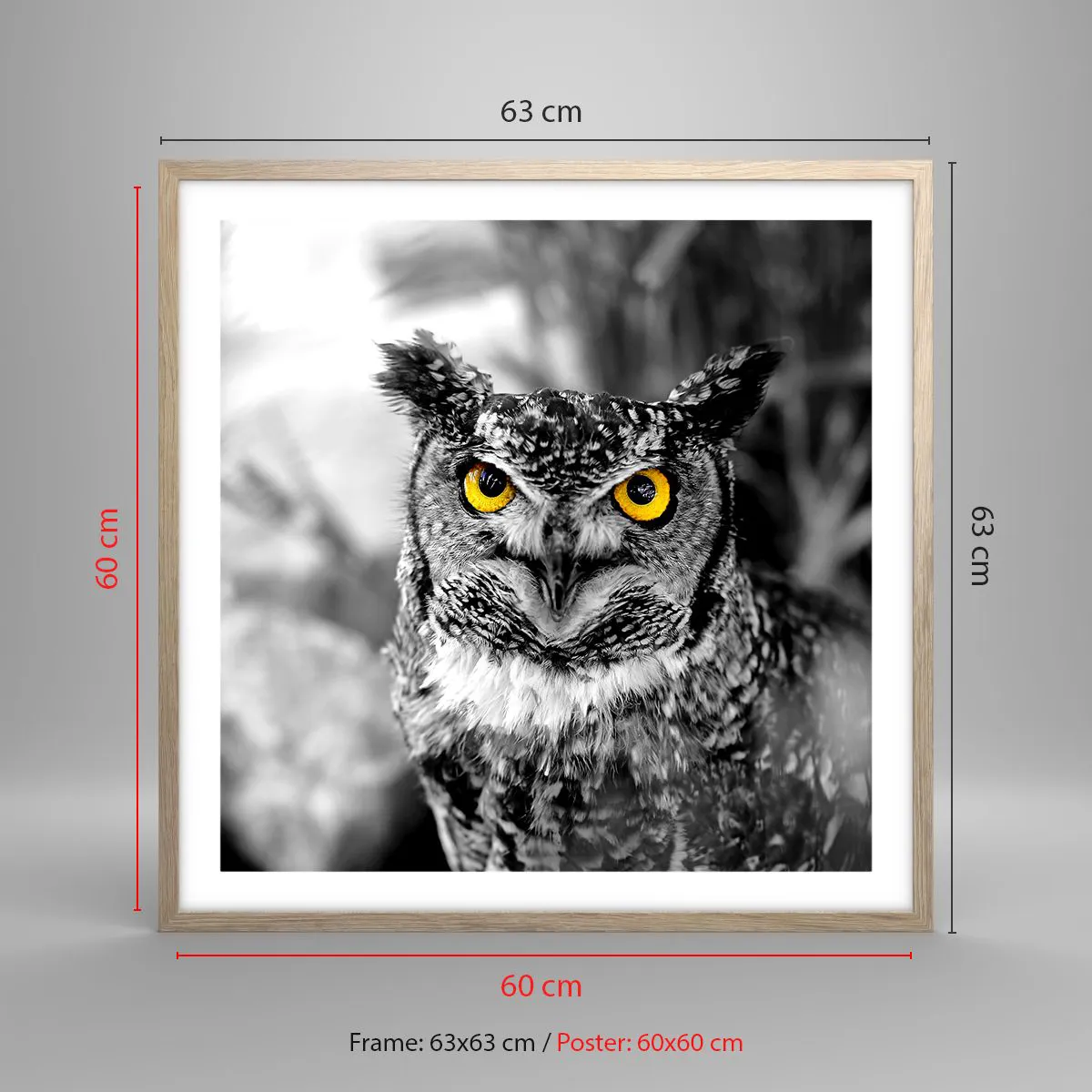 Poszter világos tölgy keretben - Semmi sem fog elbújni - 60x60 cm