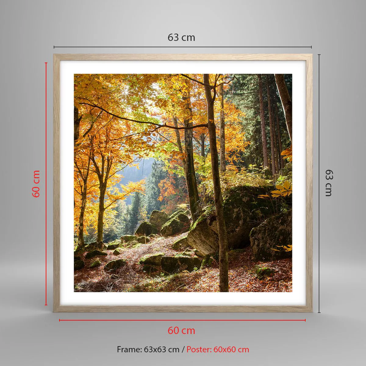 Poszter világos tölgy keretben - Itt az ideje a pihenésnek - 60x60 cm
