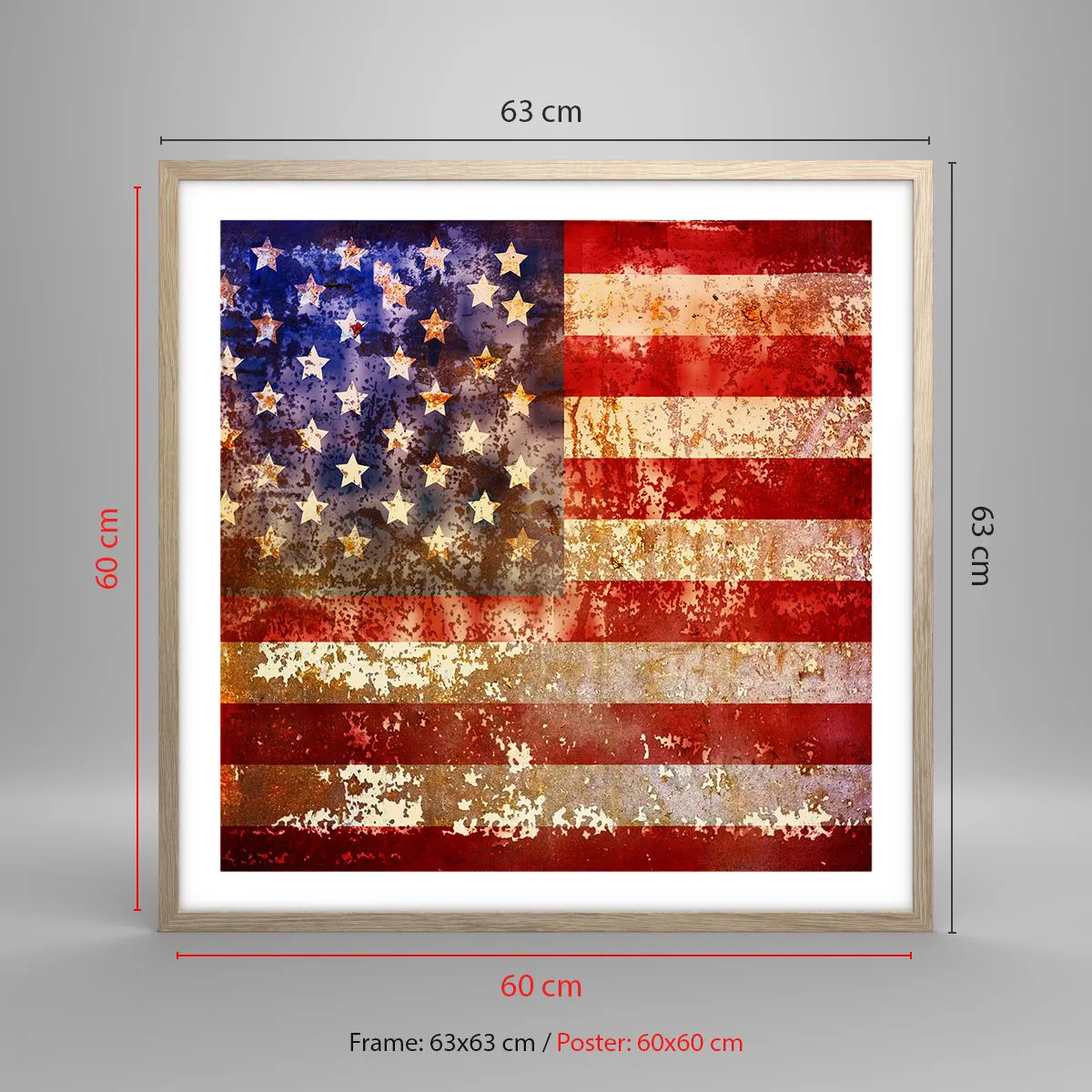 Pôster com moldura de carvalho claro - A glória não será esquecida - 60x60 cm