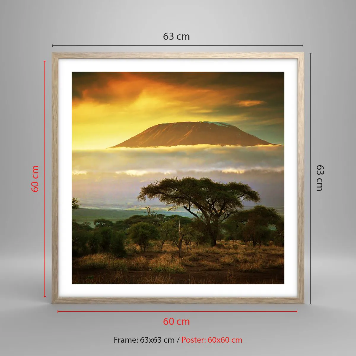 Póster en marco roble claro - El sueño del viajero - 60x60 cm