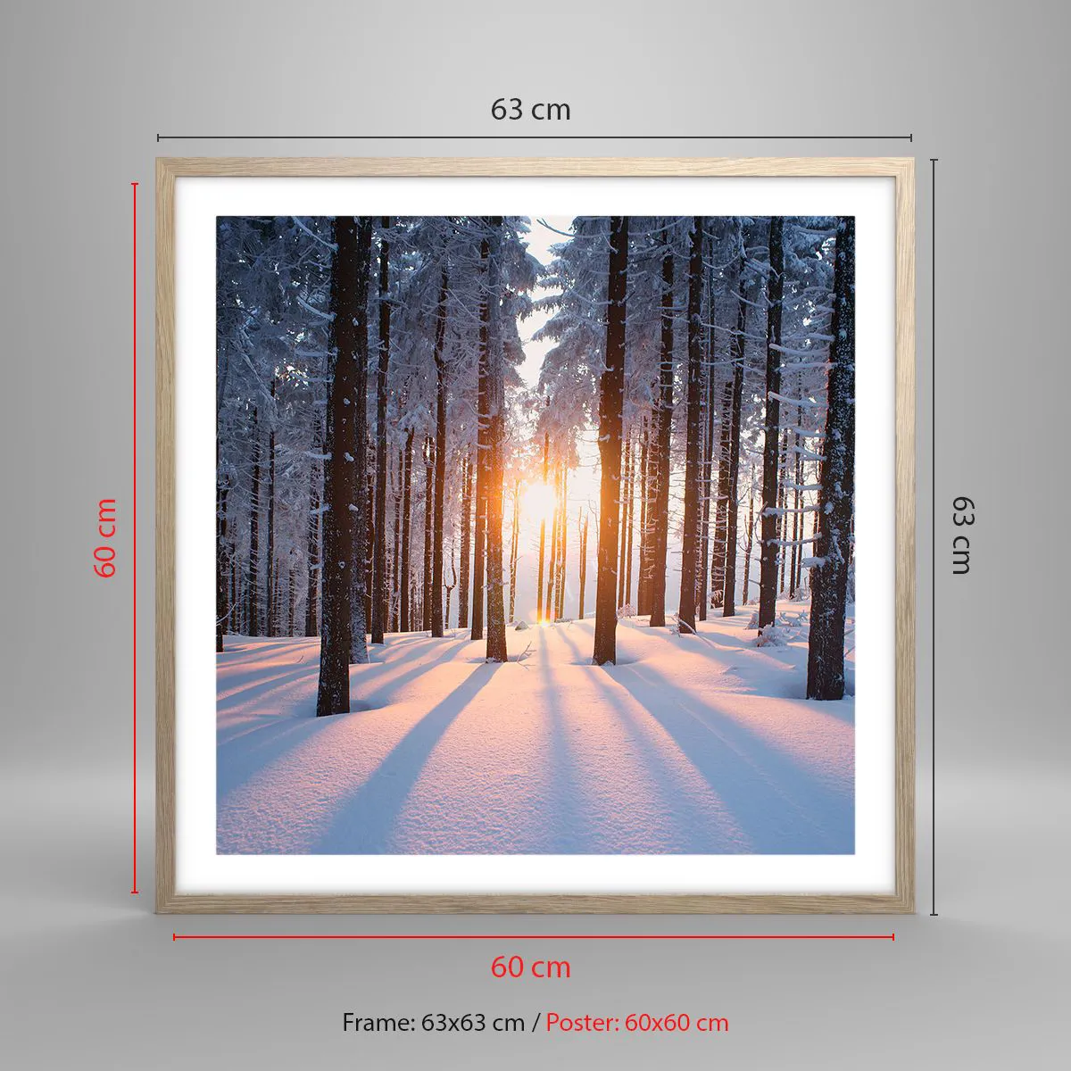 Poster în ramă de stejar deschis - În mod clar în alb și negru - 60x60 cm