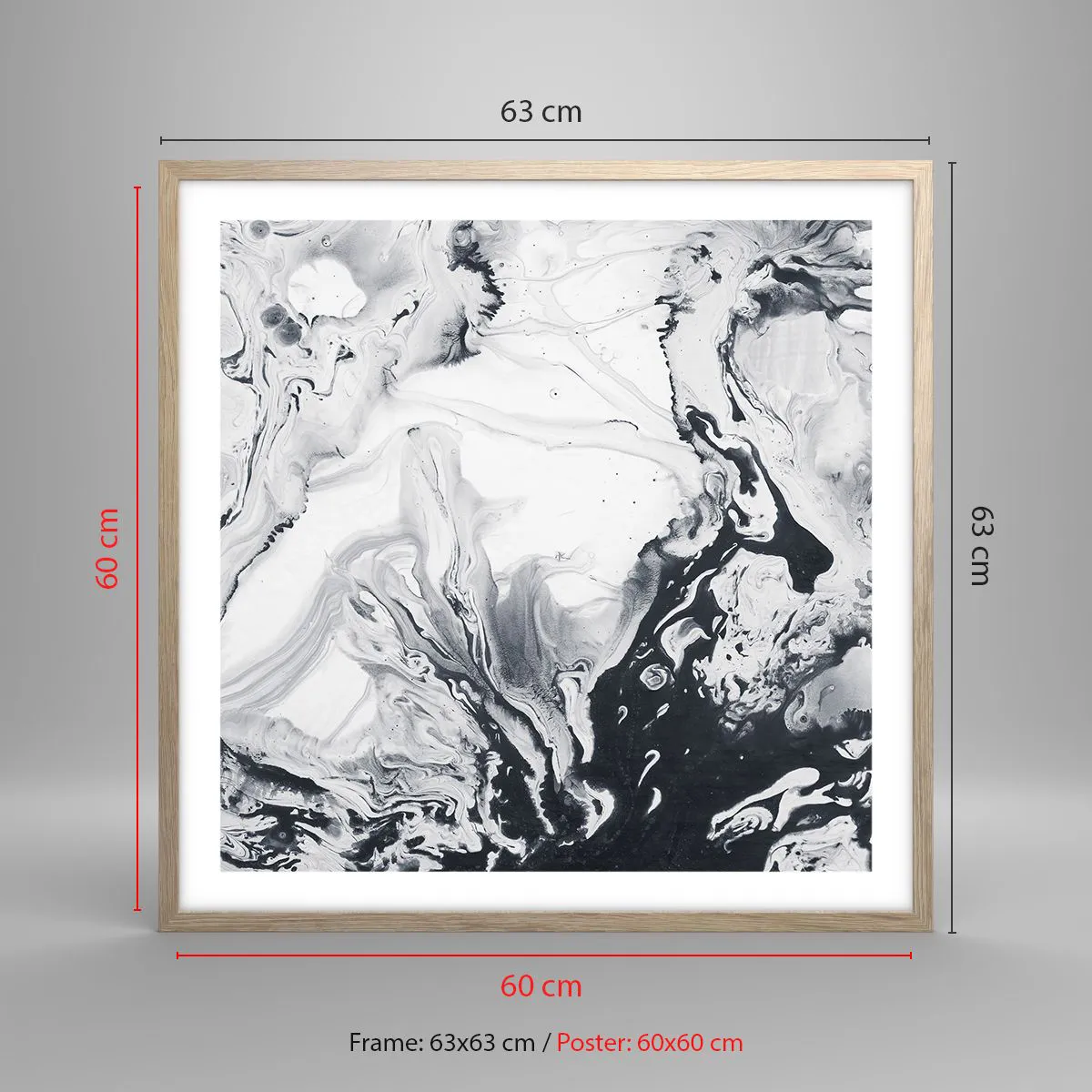 Affiche dans un chêne clair - Poster - Au centre de la Terre - 60x60 cm