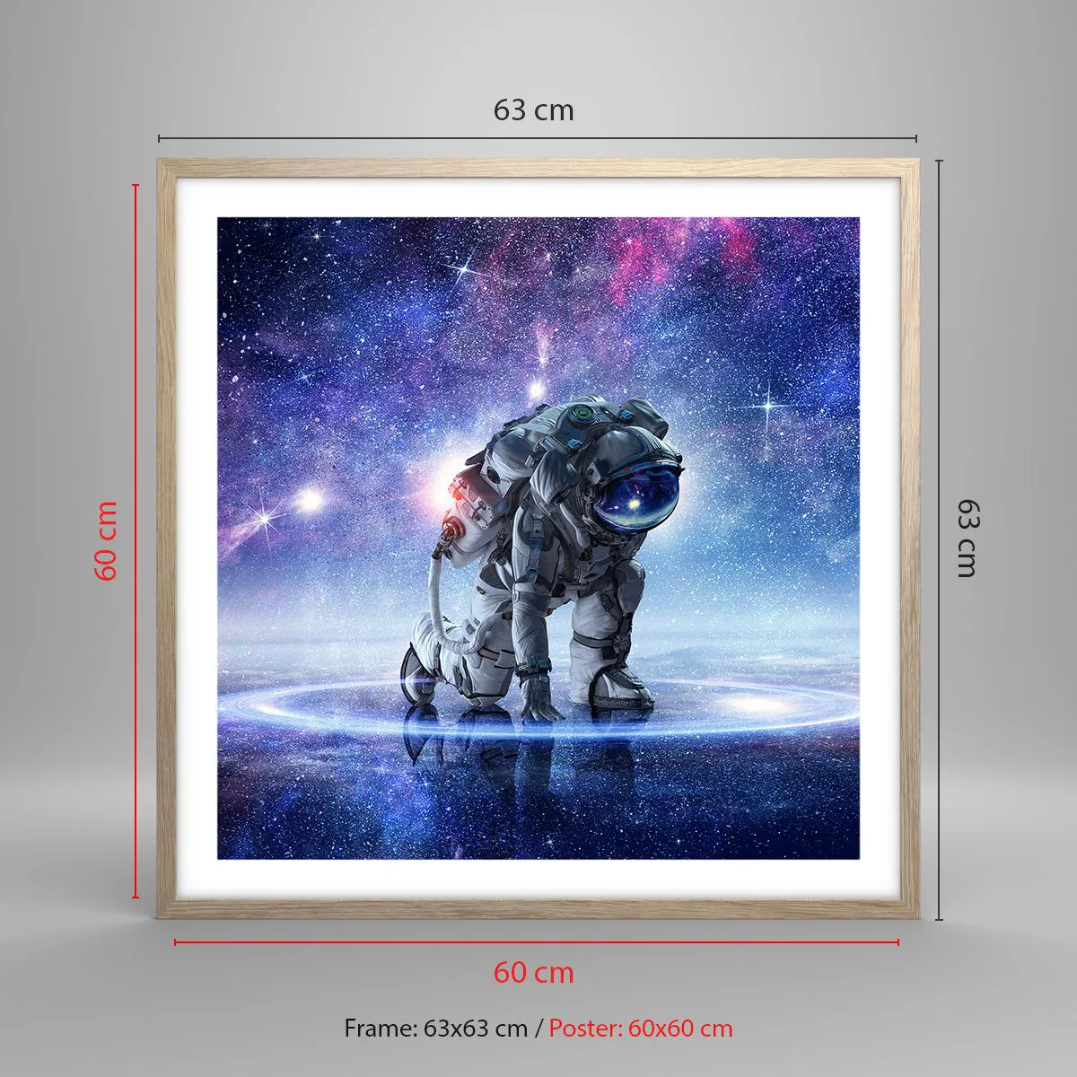 Pôster com moldura de carvalho claro - Céu estrelado acima de mim - 60x60 cm