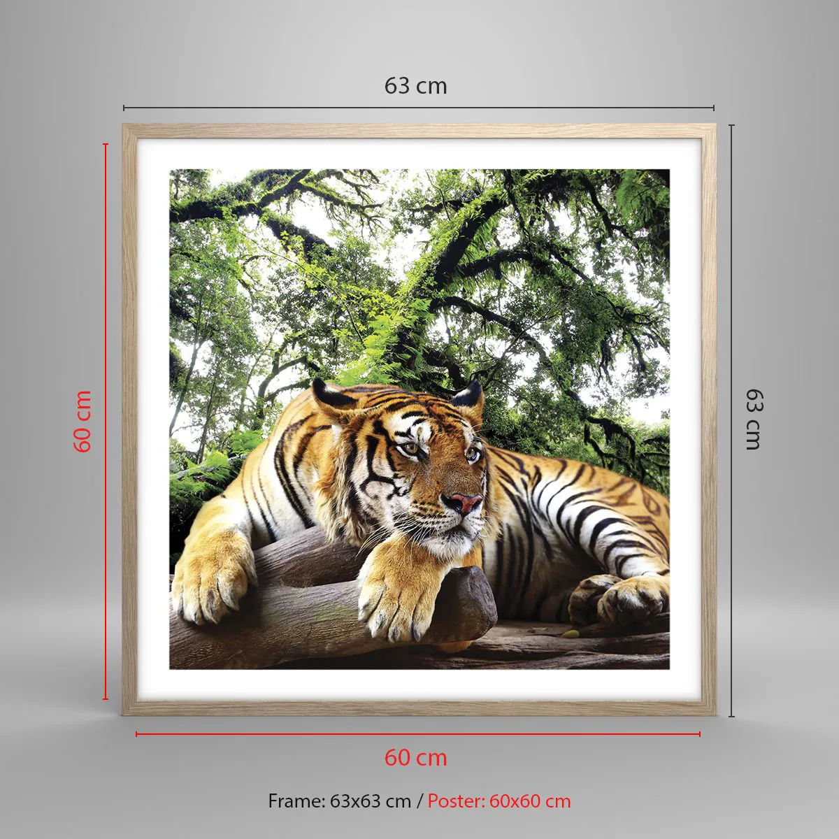 Plagát v ráme zo svetlého duba - S úctou - 60x60 cm