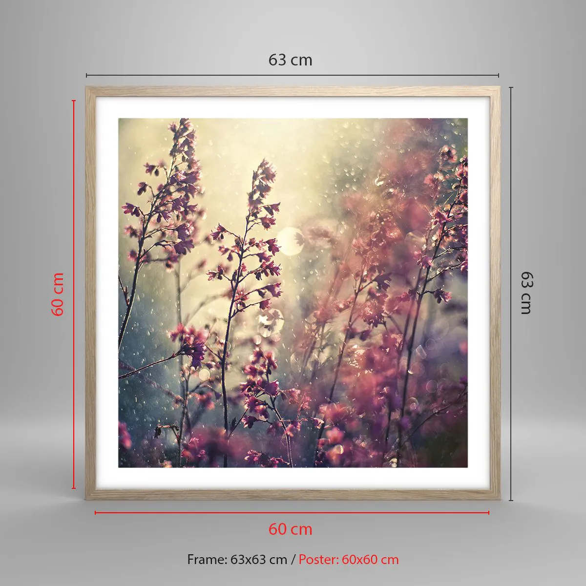 Affiche dans un chêne clair - Poster - Jardin secret - 60x60 cm