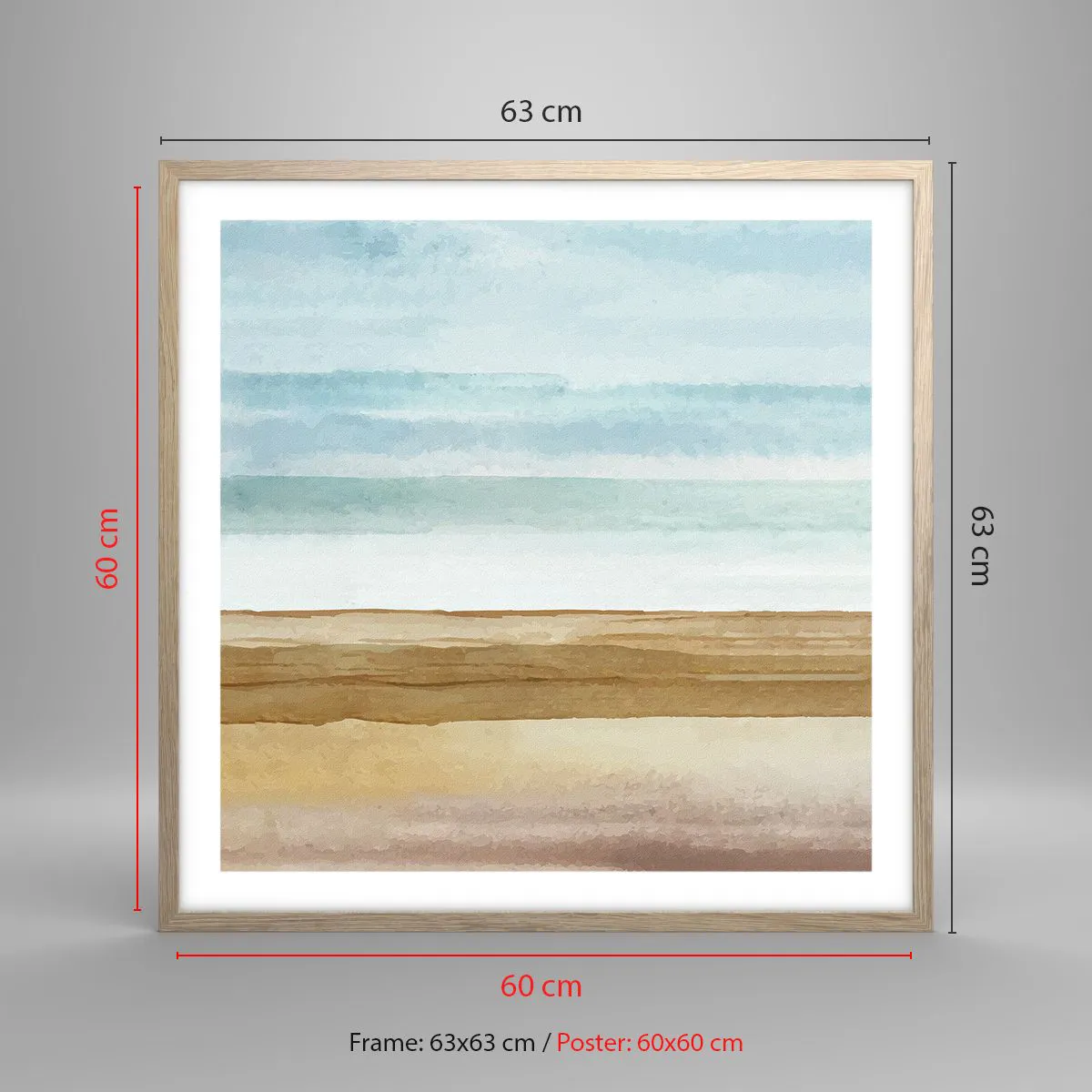 Poster in einem Rahmen aus heller Eiche - Trost - 60x60 cm