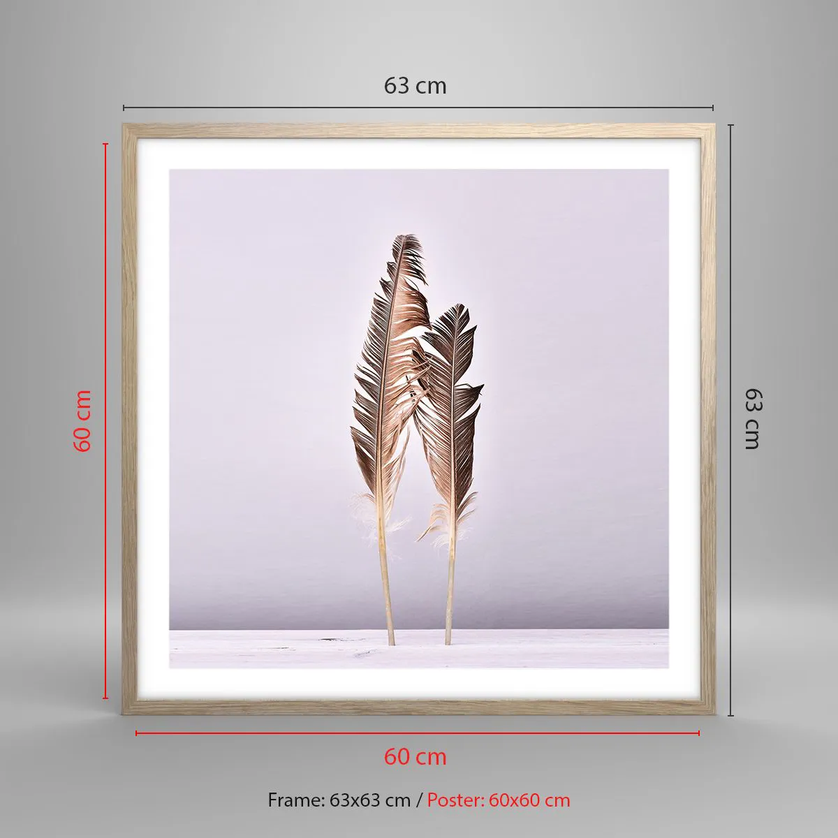 Pôster com moldura de carvalho claro - Contra o nada - 60x60 cm