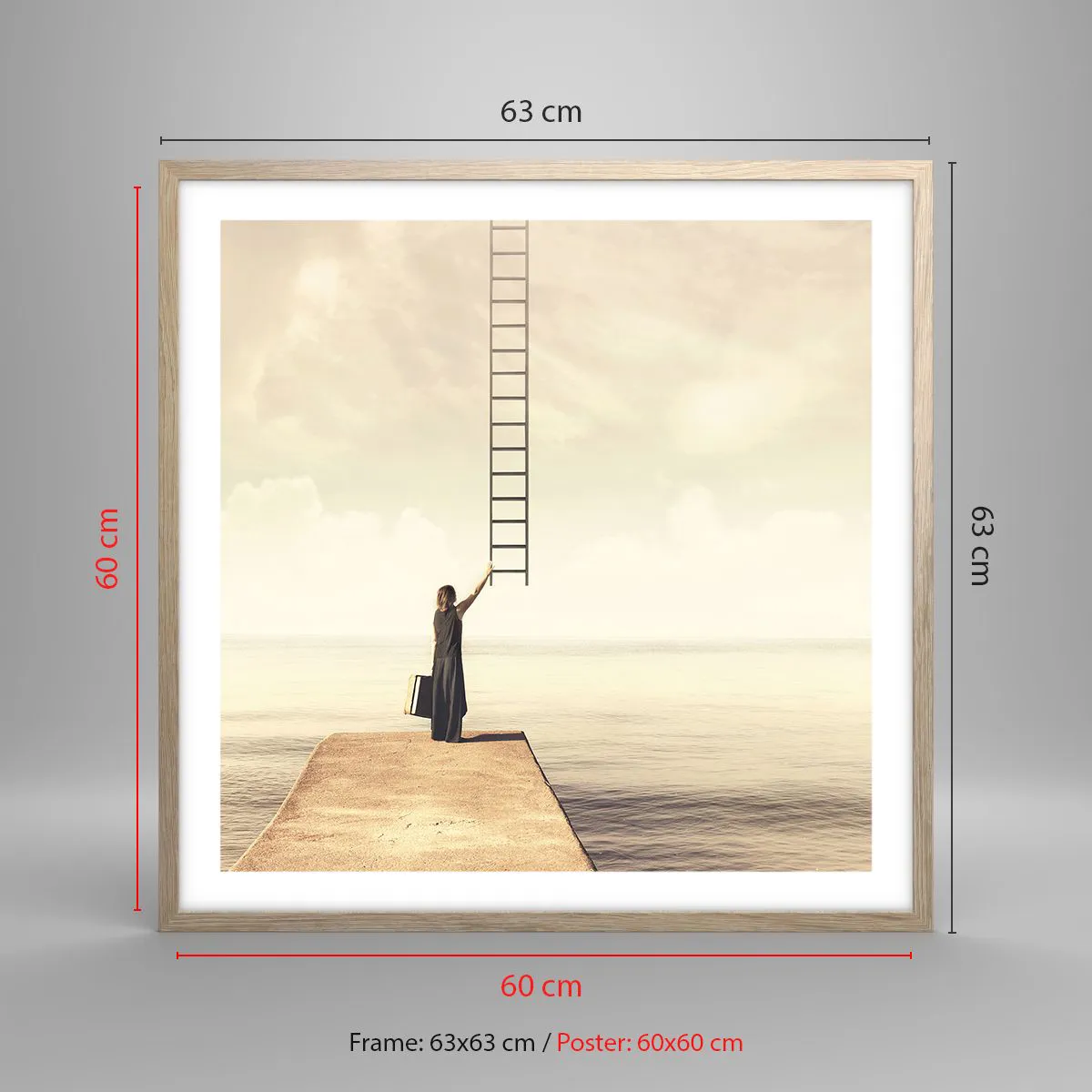 Poster in light oak frame - Magical Trip - 60x60 cm