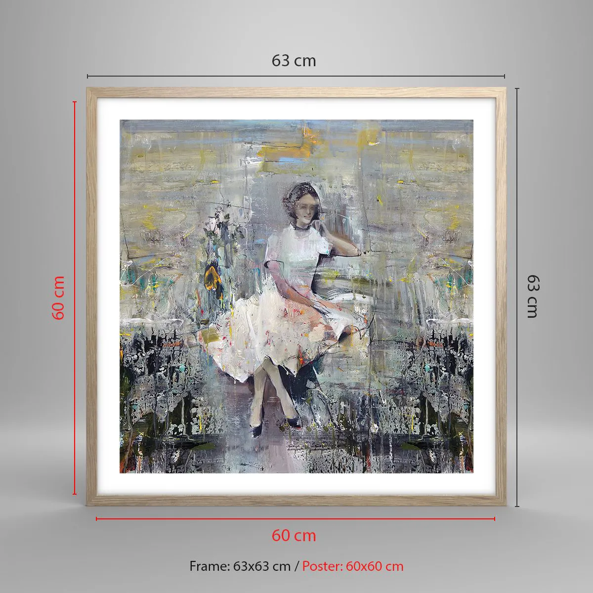 Poster in einem Rahmen aus heller Eiche - Klassisch und modern - 60x60 cm