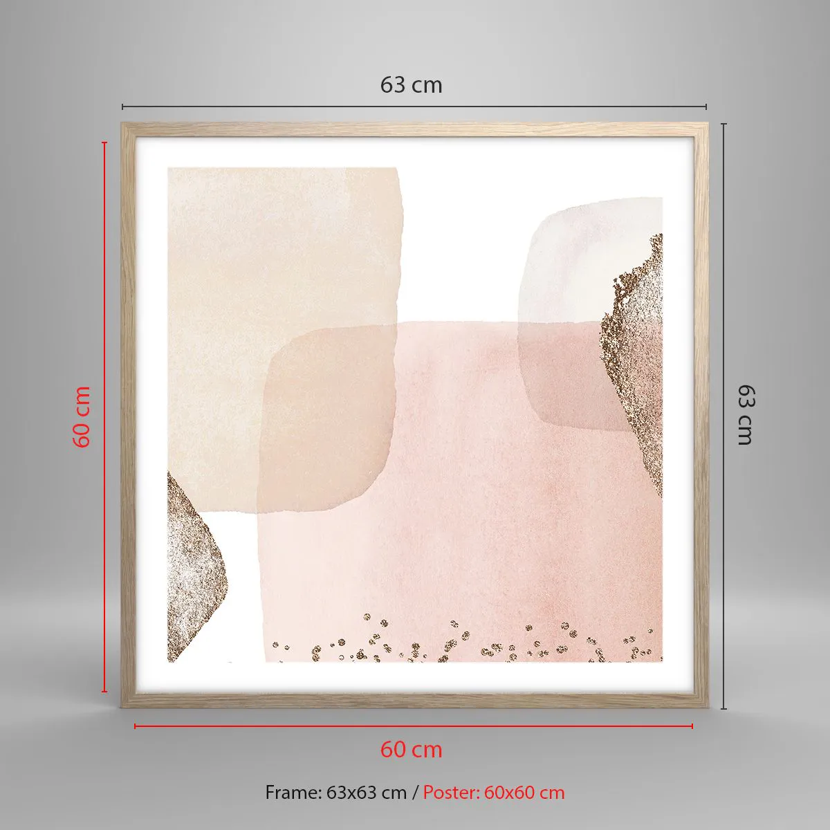 Poszter világos tölgy keretben - Egy pillantás a színeken keresztül - 60x60 cm