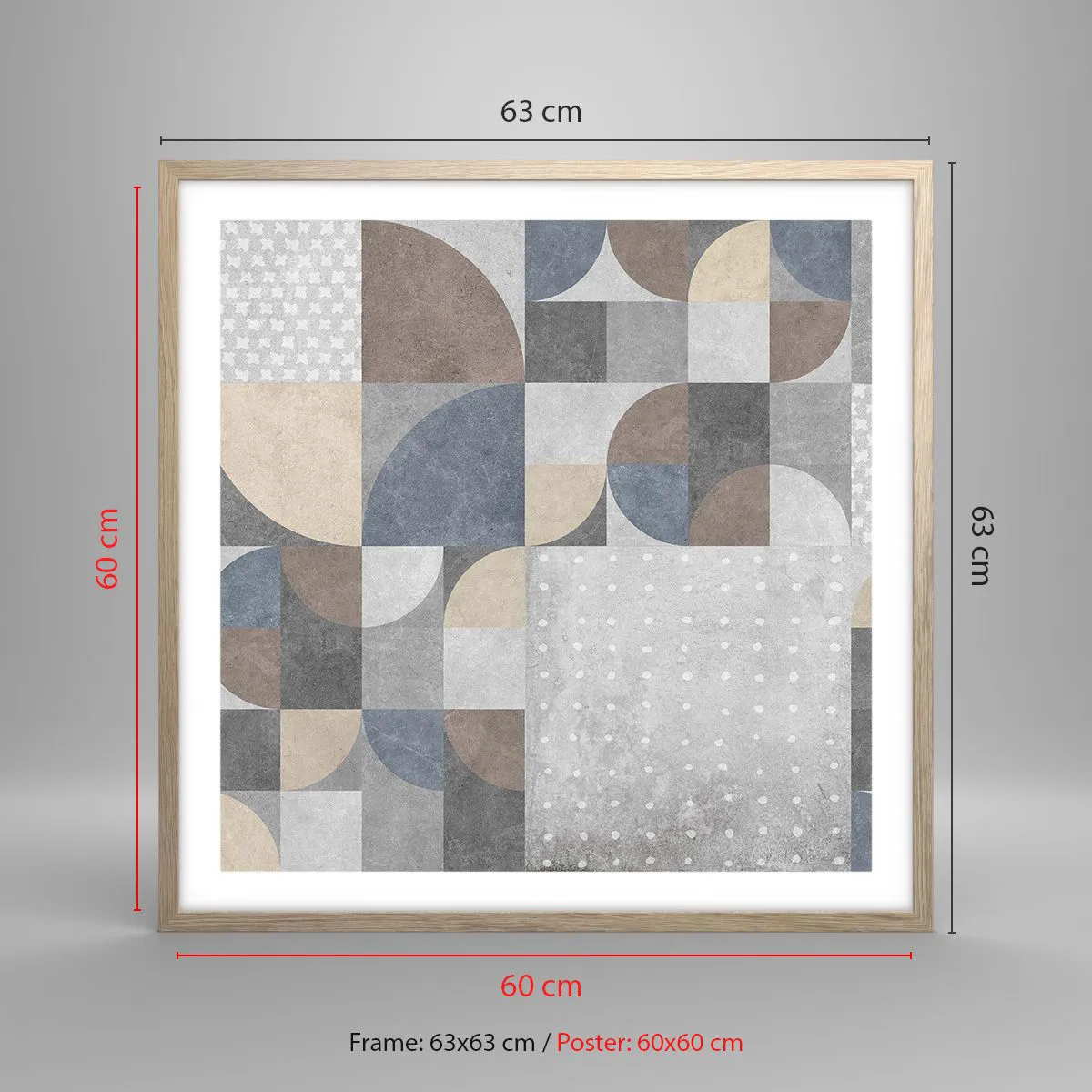 Póster en marco roble claro - Fantasía cerámica - 60x60 cm