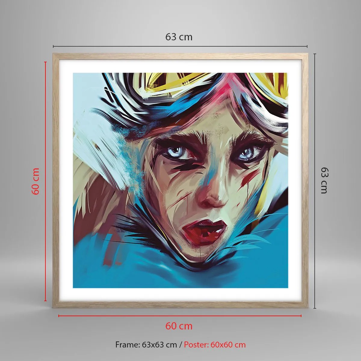 Poster in light oak frame - Road Mistress - 60x60 cm