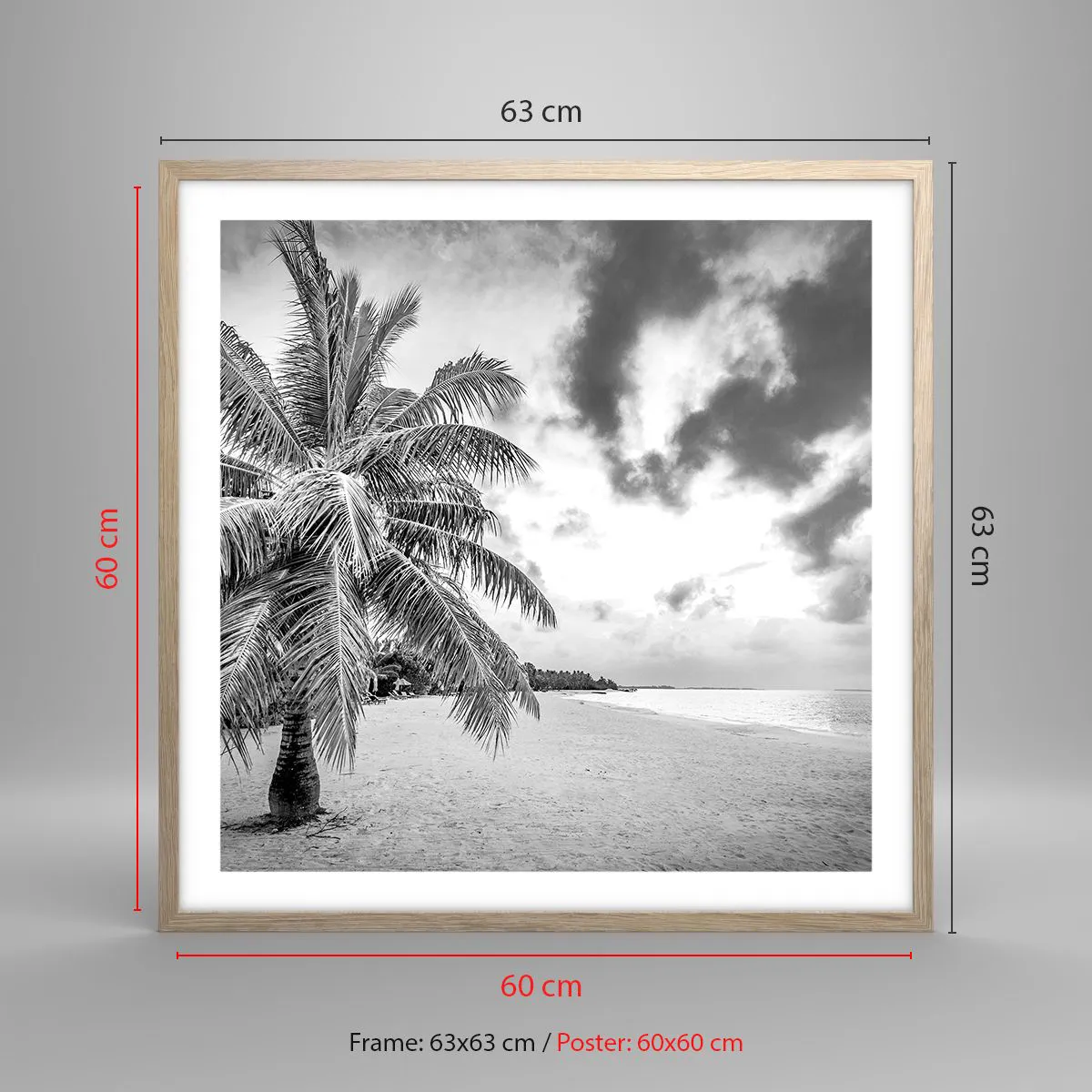 Affiche dans un chêne clair - Poster - Quand tu aspires à la solitude - 60x60 cm