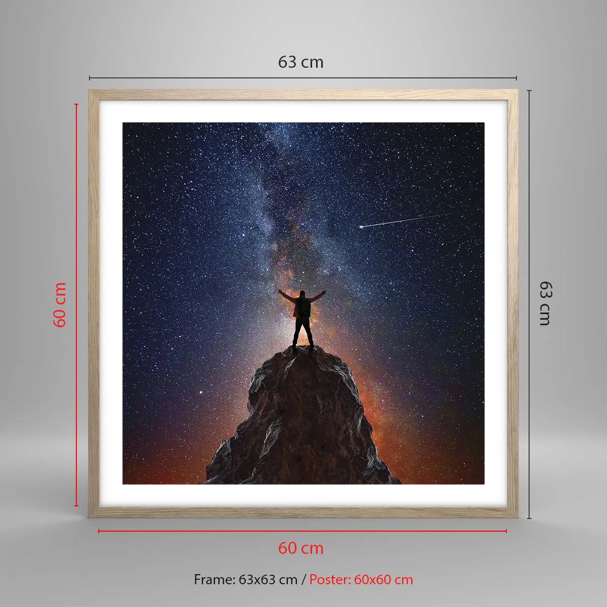 Poster in einem Rahmen aus heller Eiche - Die Macht ist mit mir! - 60x60 cm