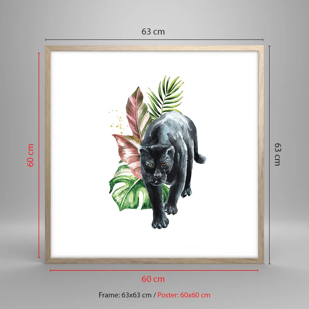 Póster en marco roble claro - Salvaje de corazón - 60x60 cm