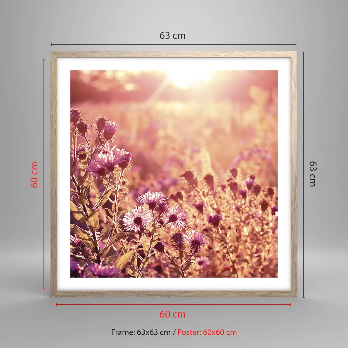 Poszter világos tölgy keretben - A nyár elmúlás előtt - 60x60 cm