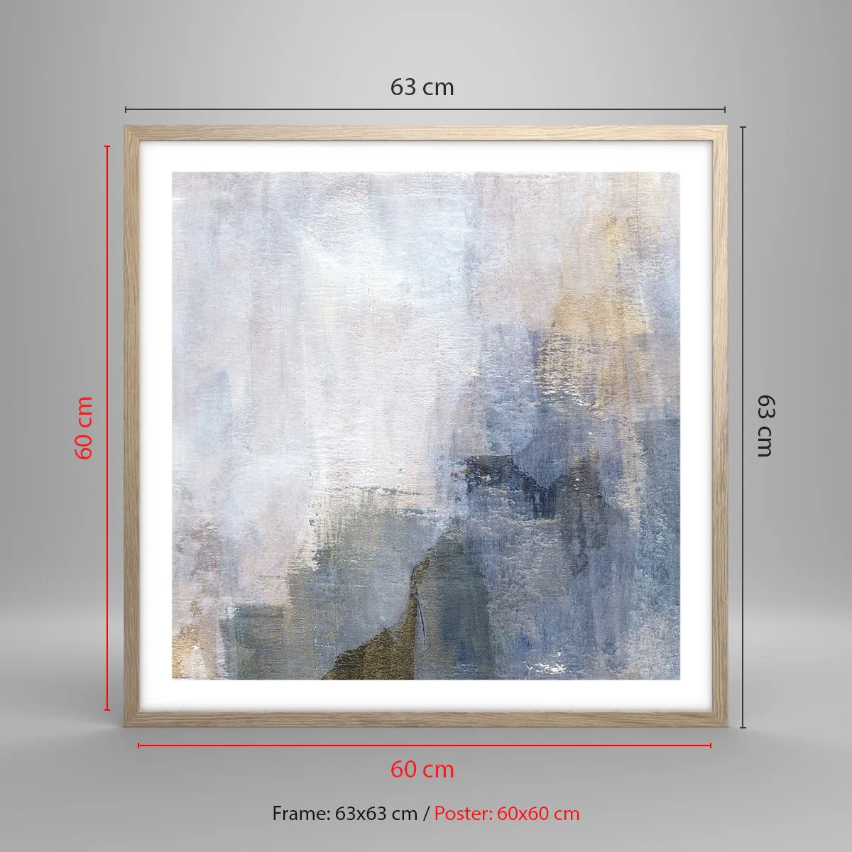 Poszter világos tölgy keretben - Színtónusok és akkordok - 60x60 cm