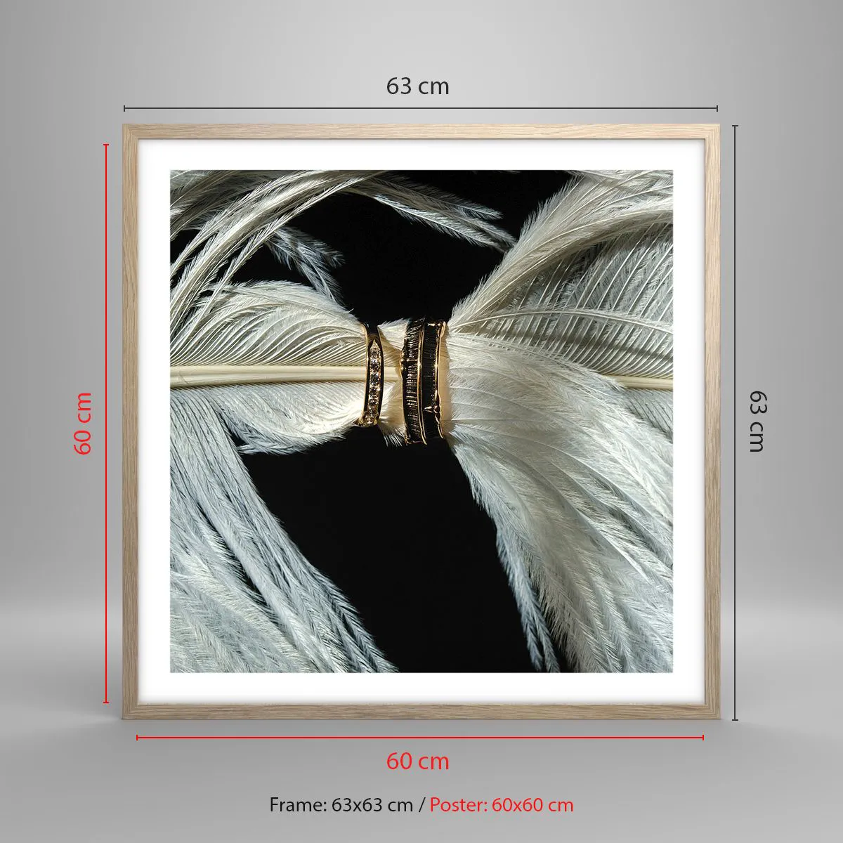 Affiche dans un chêne clair - Poster - ... et je ne te laisserai pas ... - 60x60 cm