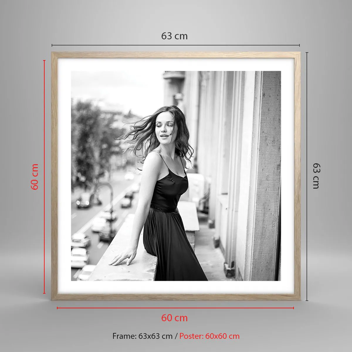 Poster in einem Rahmen aus heller Eiche - Bestimmt ein Pariser - 60x60 cm