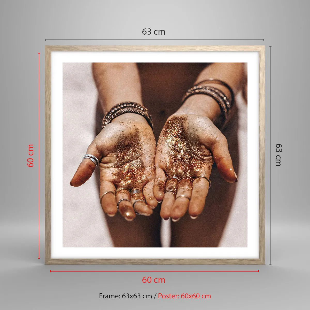 Affisch i ram av ljusek - Gåva för dig - 60x60 cm