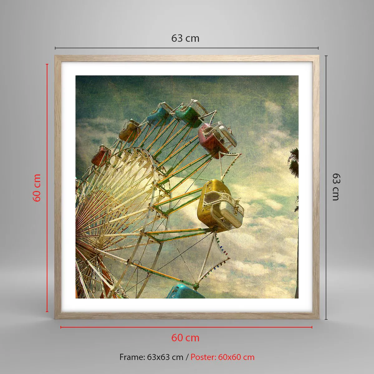 Poster in light oak frame - There Will Be Fun… - 60x60 cm