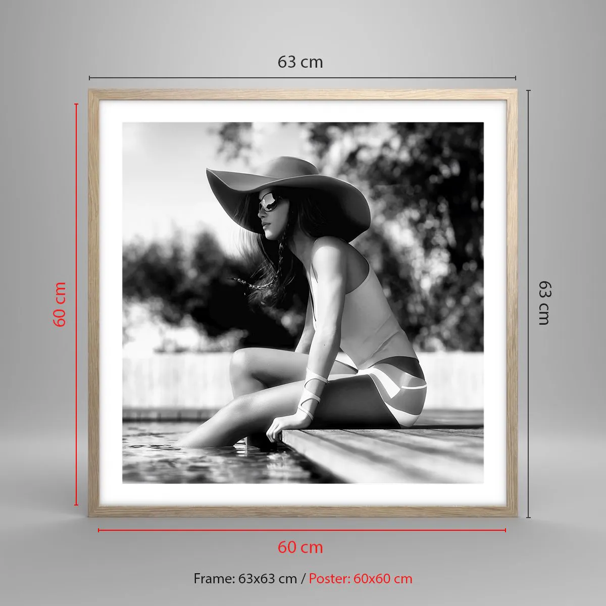 Póster en marco roble claro - Un sueño de verano - 60x60 cm