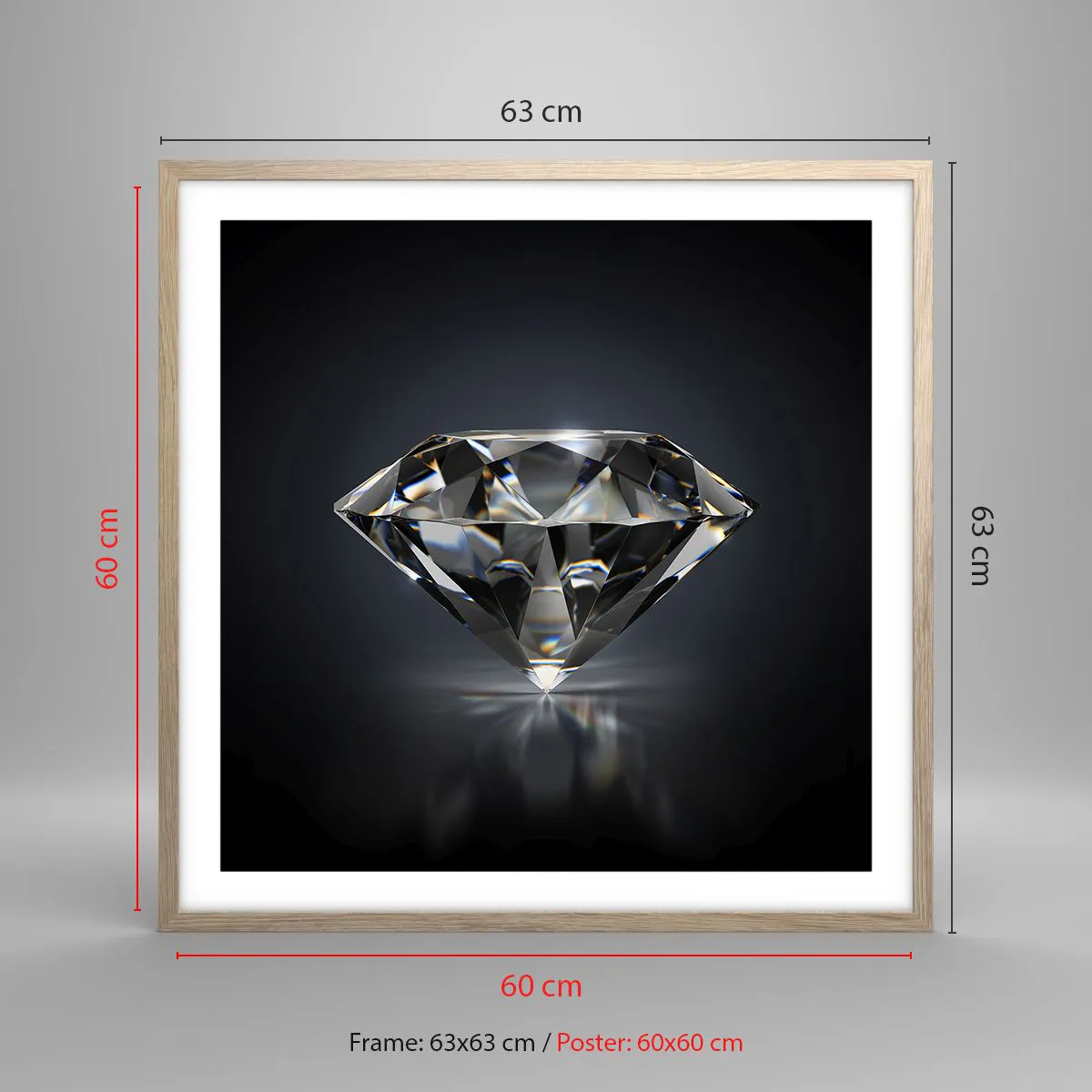 Plakát v rámu světlý dub - Best girls friend - 60x60 cm