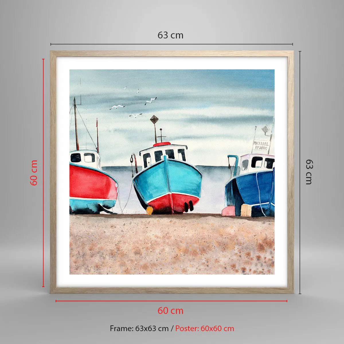 Poszter világos tölgy keretben - Fogásra készen - 60x60 cm