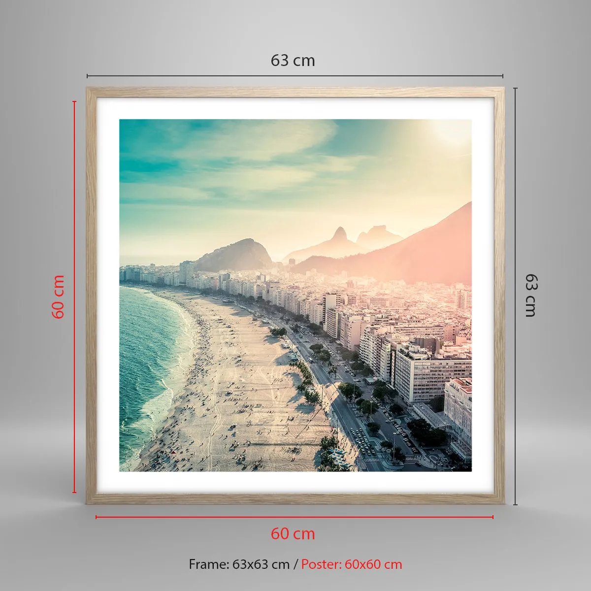 Affisch i ram av ljusek - Evig semester i Rio - 60x60 cm