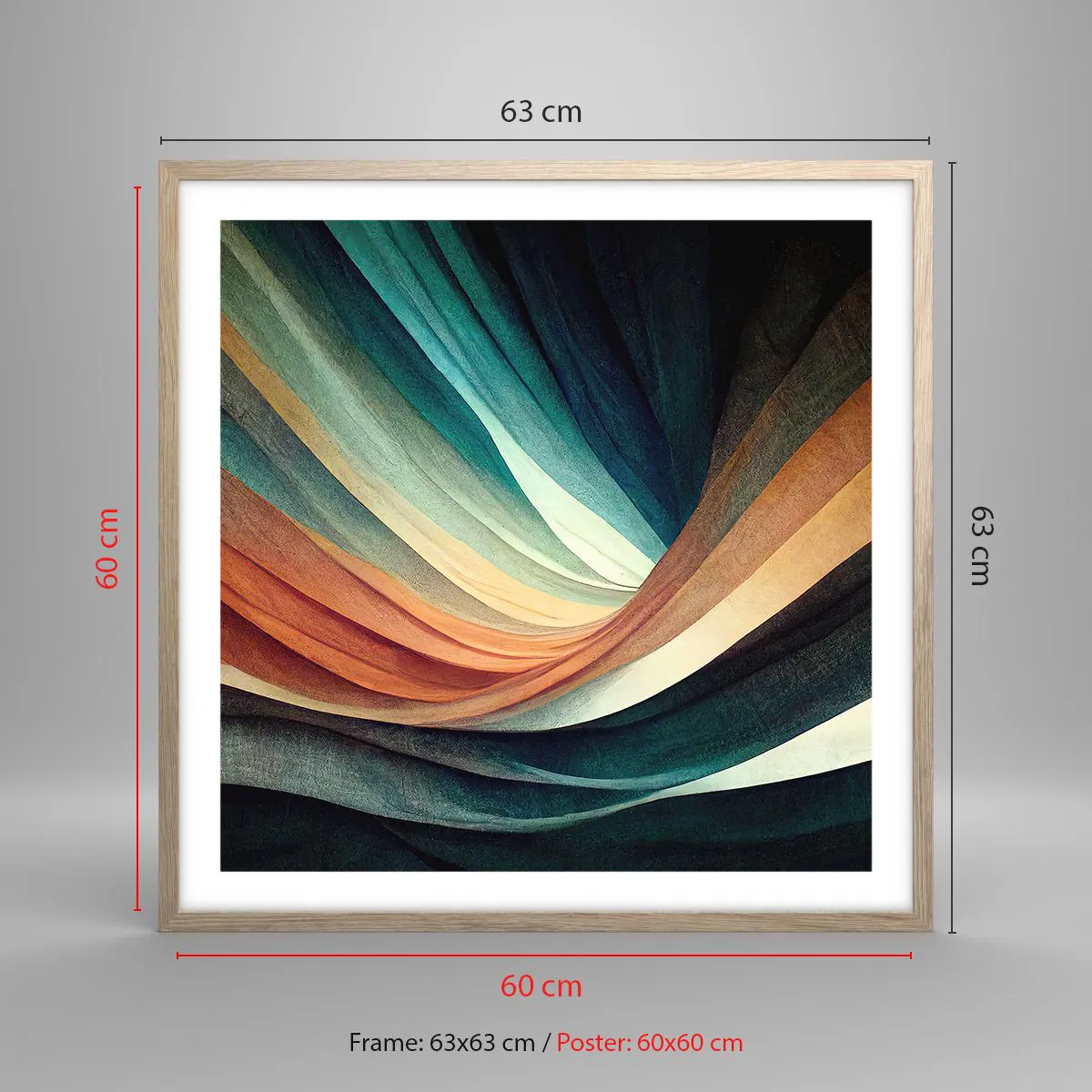 Plakát v rámu světlý dub - Utkané z barev - 60x60 cm