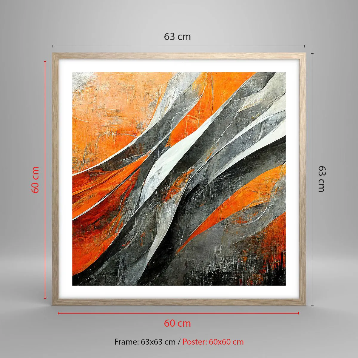 Plakat w ramie jasny dąb - Żar i chłód - 60x60 cm