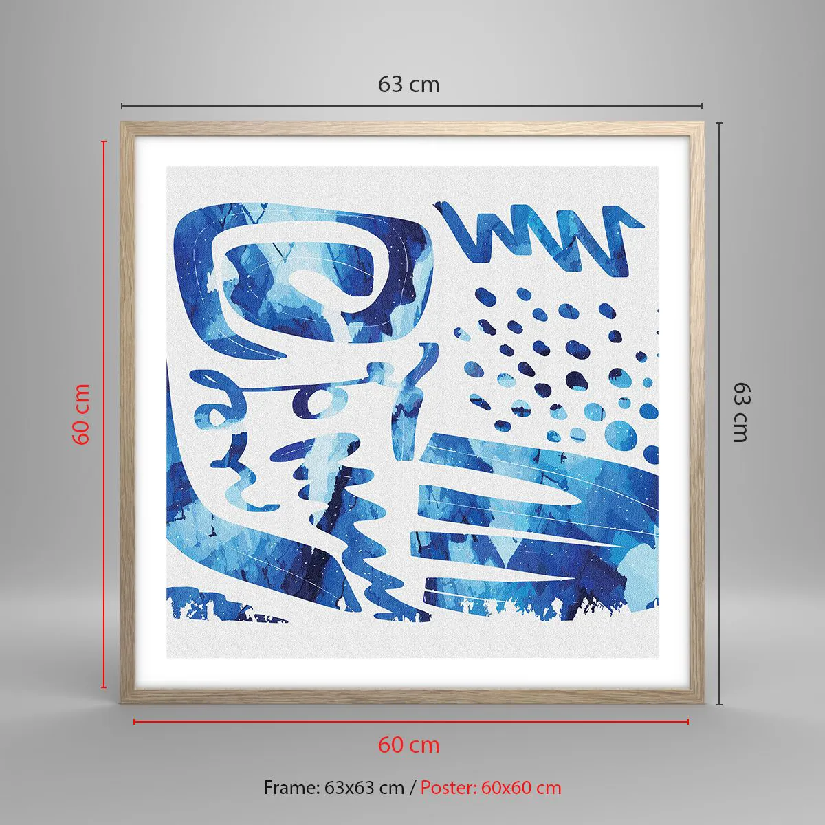 Poster in light oak frame - Return to the Roots - 60x60 cm