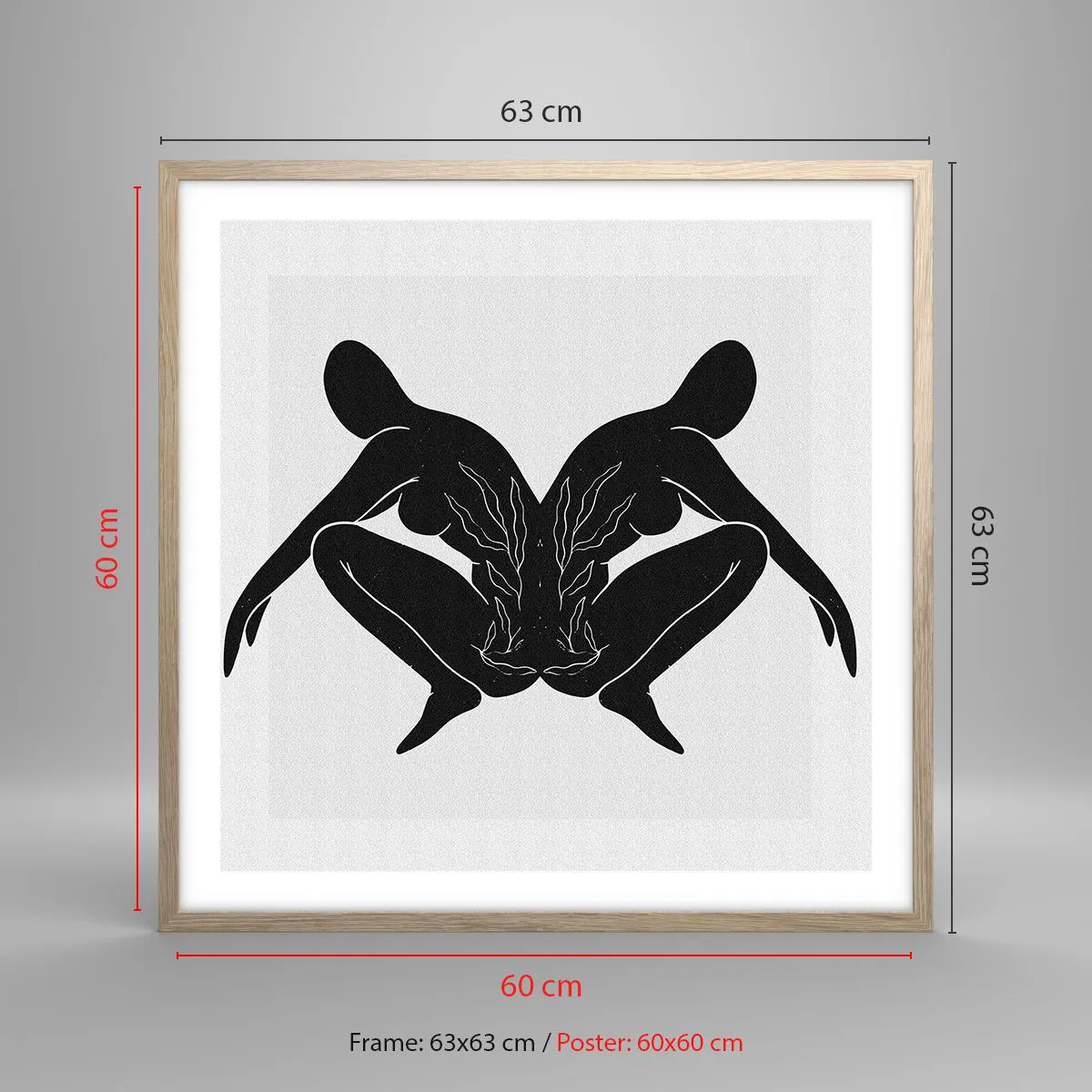 Pôster com moldura de carvalho claro - Uma alma comum - 60x60 cm