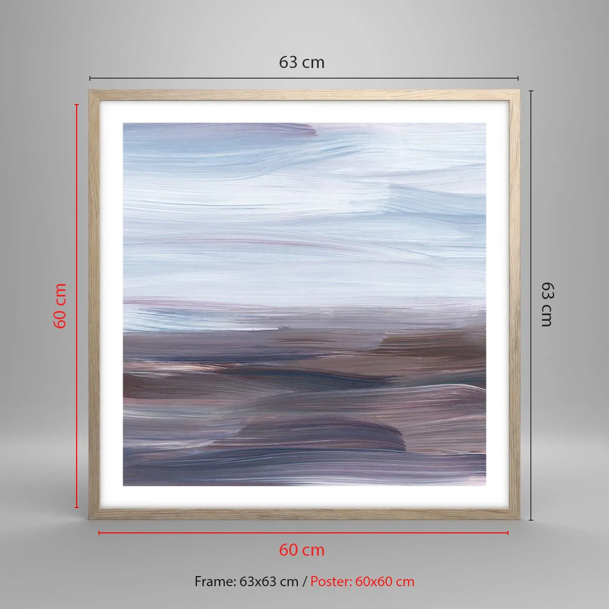 Poster in einem Rahmen aus heller Eiche - Elemente: Wasser - 60x60 cm