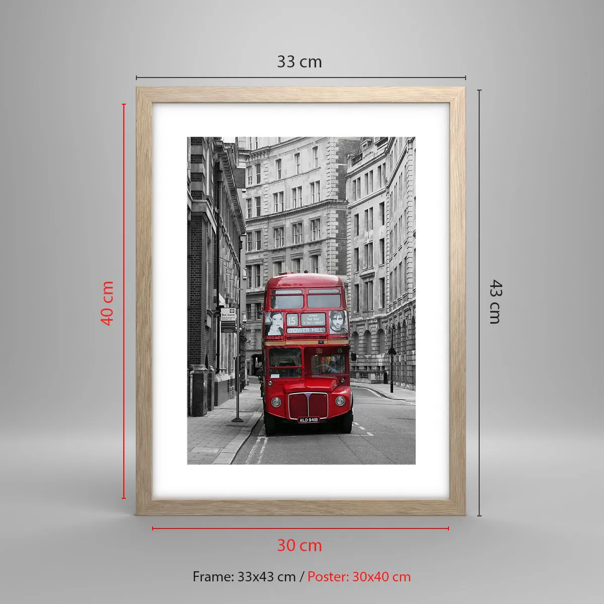 Plakát v rámu světlý dub - Všednost nemusí být šedá - 30x40 cm