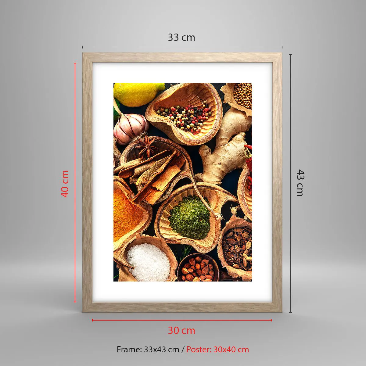 Póster en marco roble claro - Toma lo que quieras - 30x40 cm