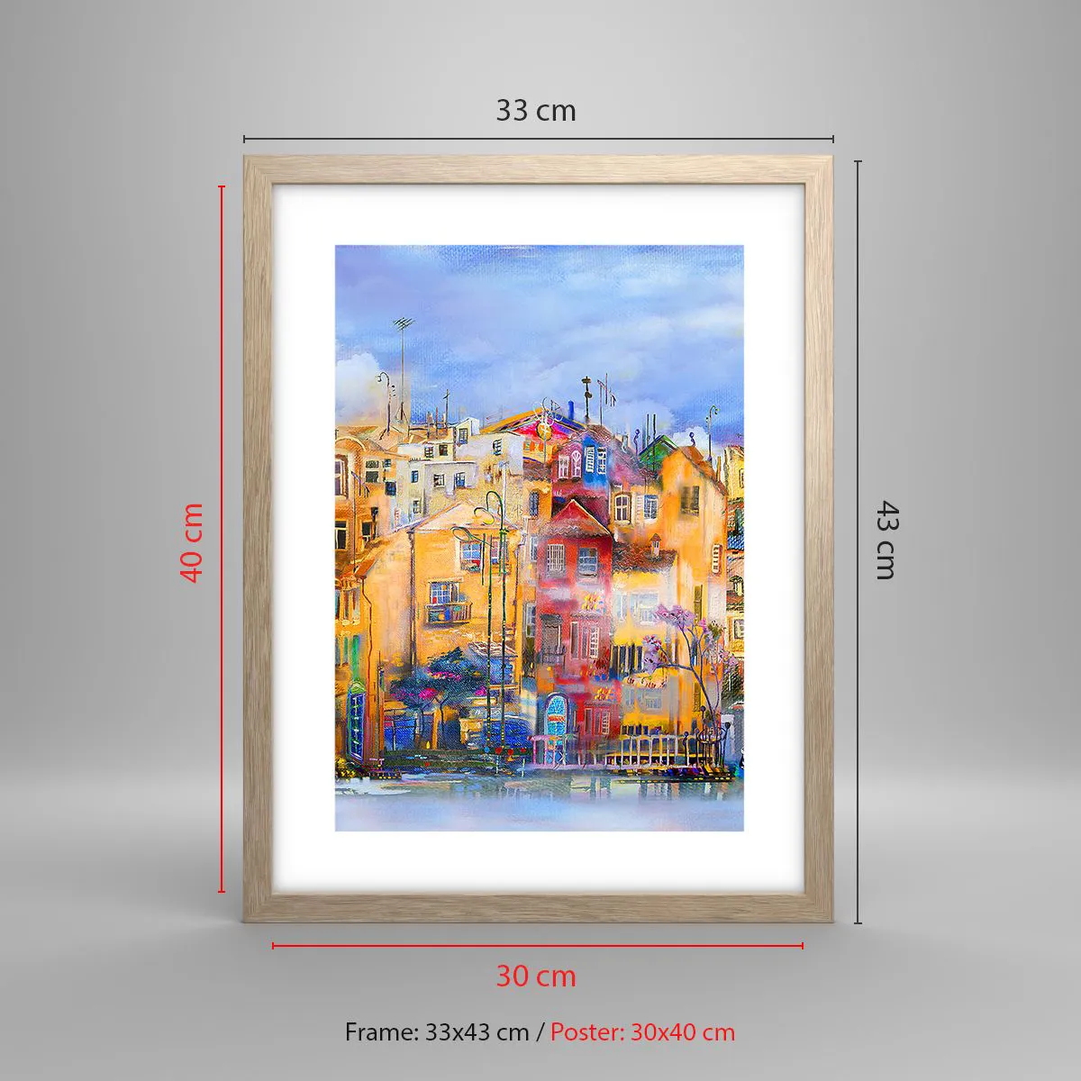 Affiche dans un chêne clair - Poster - Nous sommes ensemble - 30x40 cm