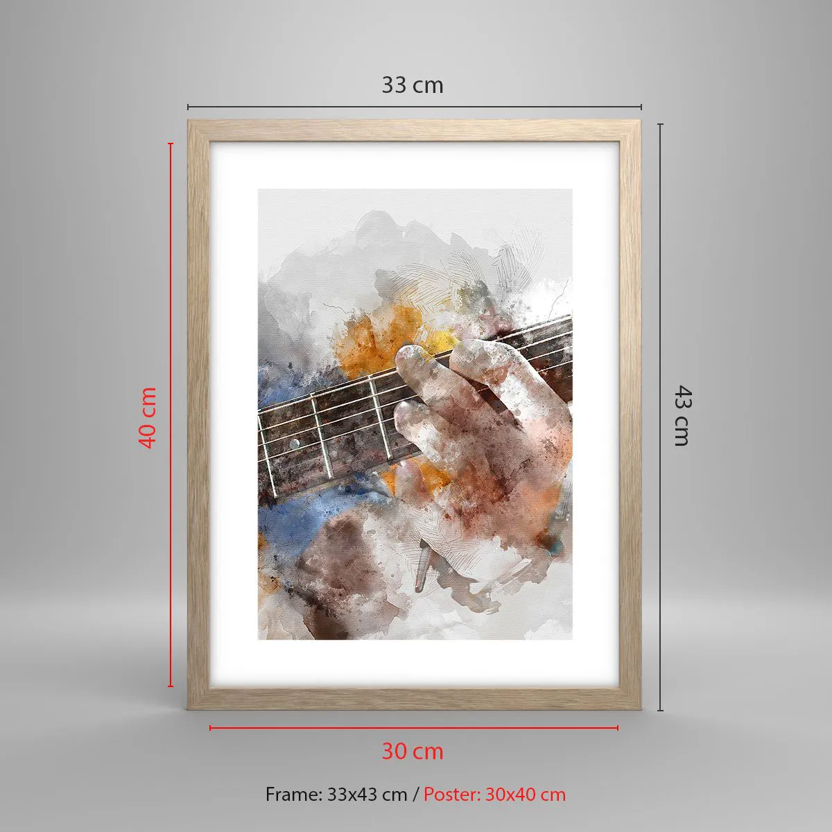 Póster en marco roble claro - Poesía entre las cuerdas - 30x40 cm