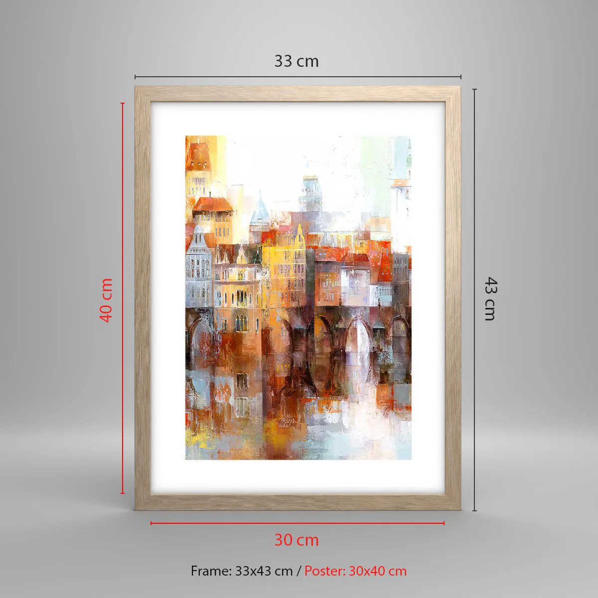 Affisch i ram av ljusek - Vackert under bron - 30x40 cm