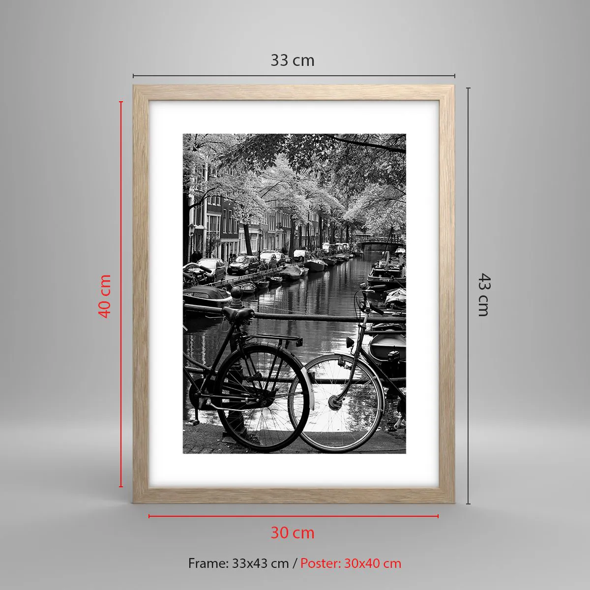 Affiche dans un chêne clair - Poster - Une vue très hollandaise - 30x40 cm