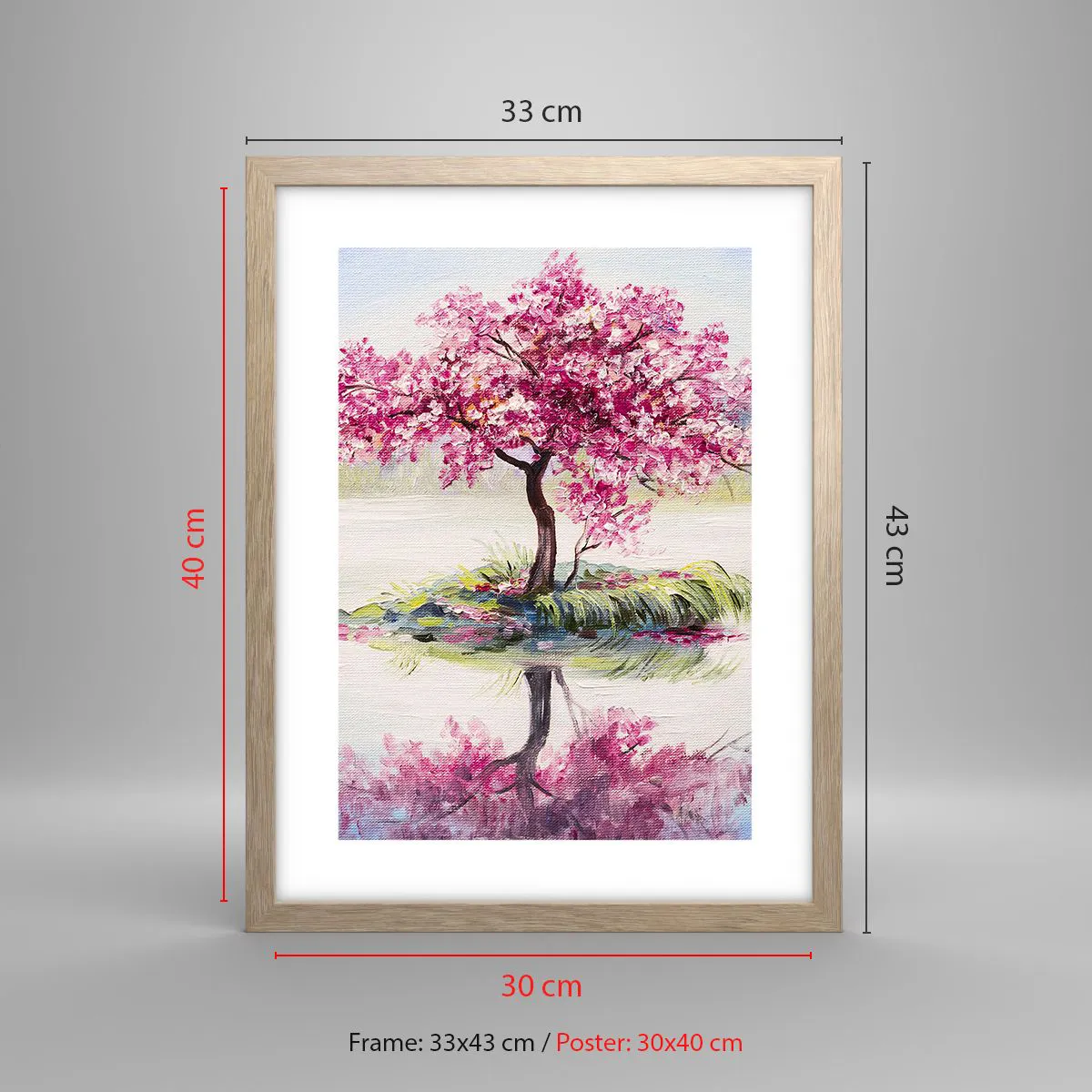 Poster in light oak frame - Spring Holiday - 30x40 cm
