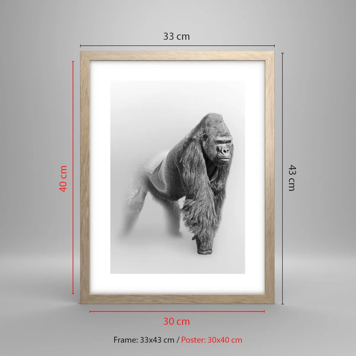 Poster in einem Rahmen aus heller Eiche - Zuversichtlich in seiner Stärke - 30x40 cm