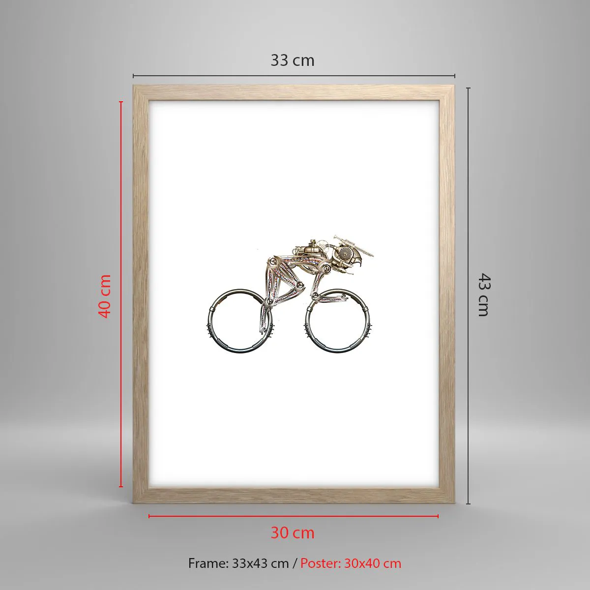 Affiche dans un chêne clair - Poster - Machine exceptionnelle - 30x40 cm