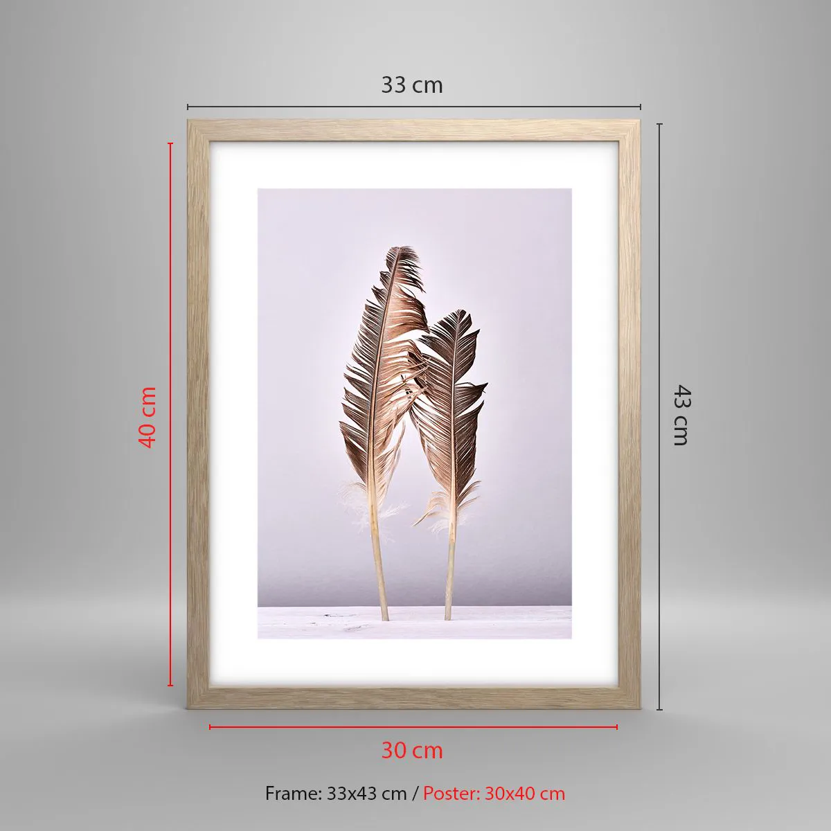 Poster in einem Rahmen aus heller Eiche - Gegen das Nichts - 30x40 cm