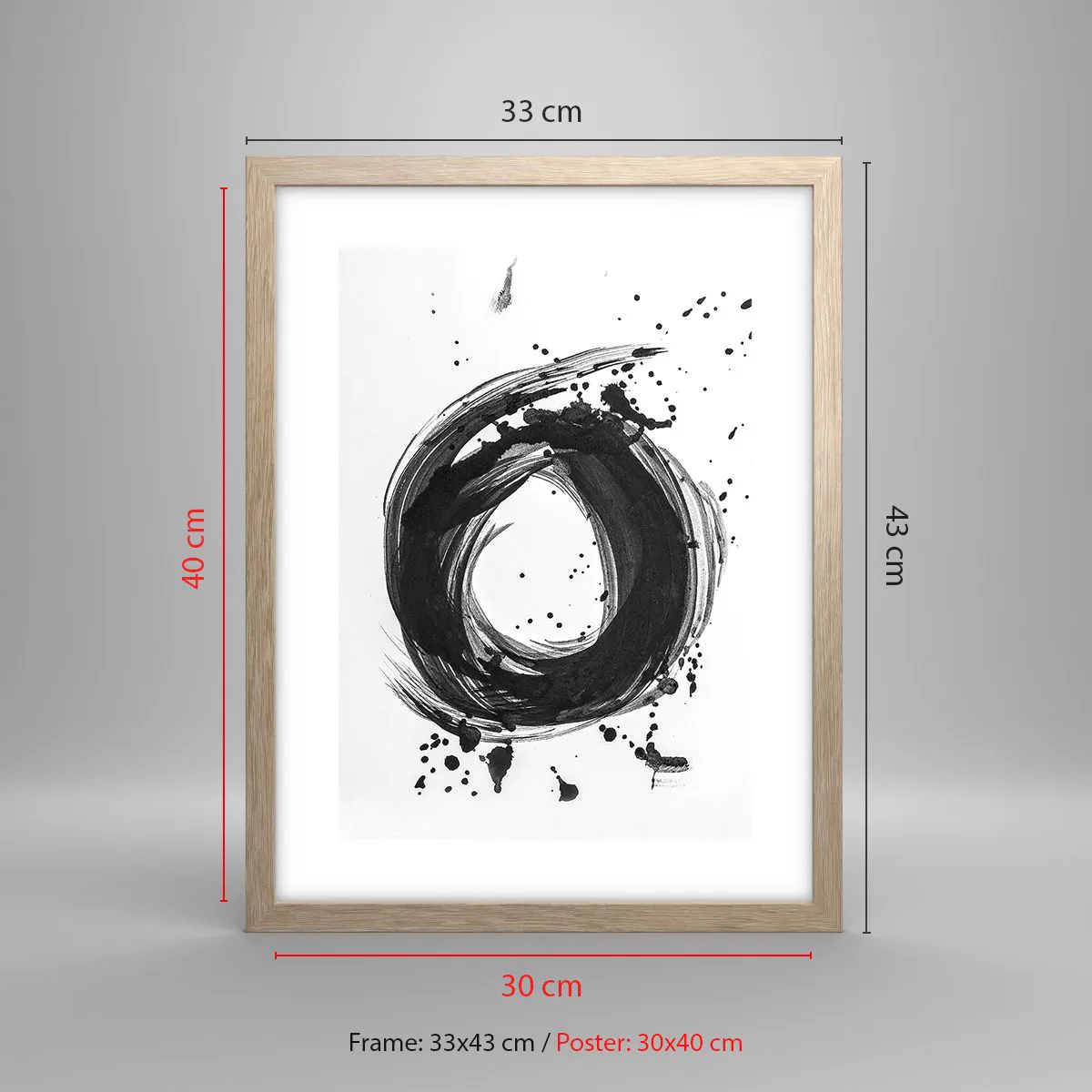 Affiche dans un chêne clair - Poster - Le tourbillon de la création - 30x40 cm