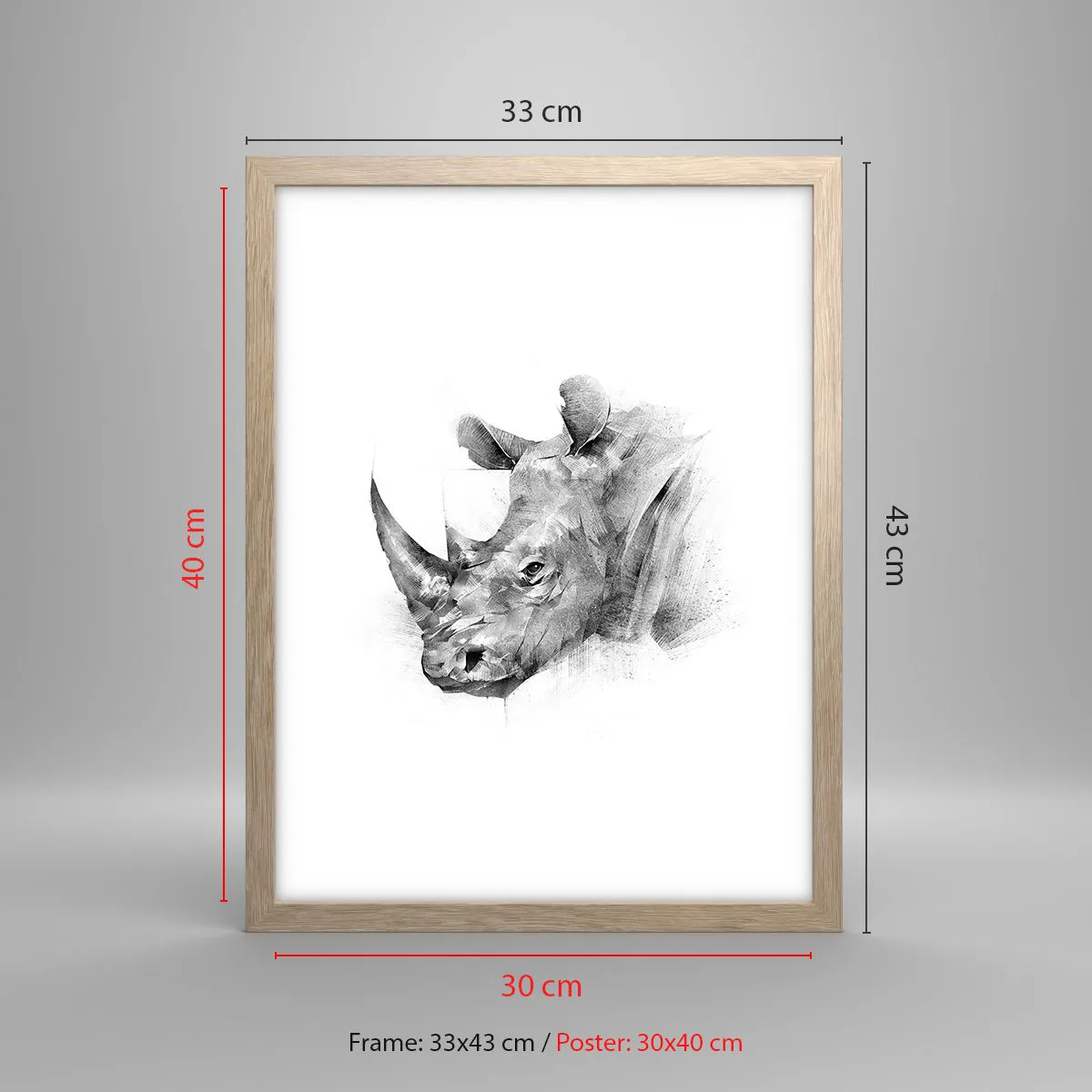 Affiche dans un chêne clair - Poster - Potrait africain - 30x40 cm