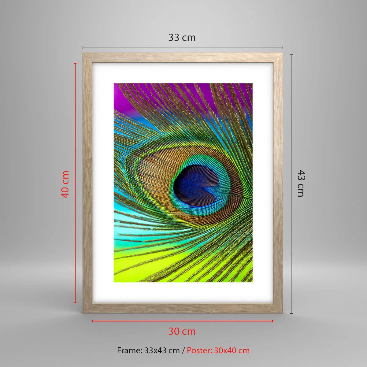 Affiche dans un chêne clair - Poster - Les yeux dans les yeux - 30x40 cm