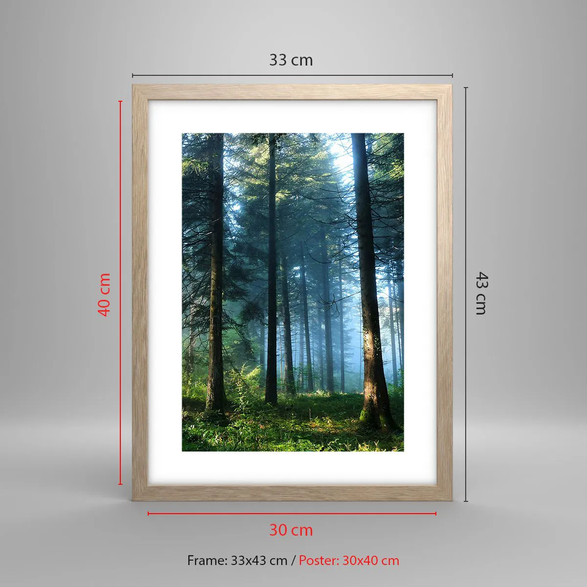 Poster in light oak frame - Radiant at Dawn - 30x40 cm
