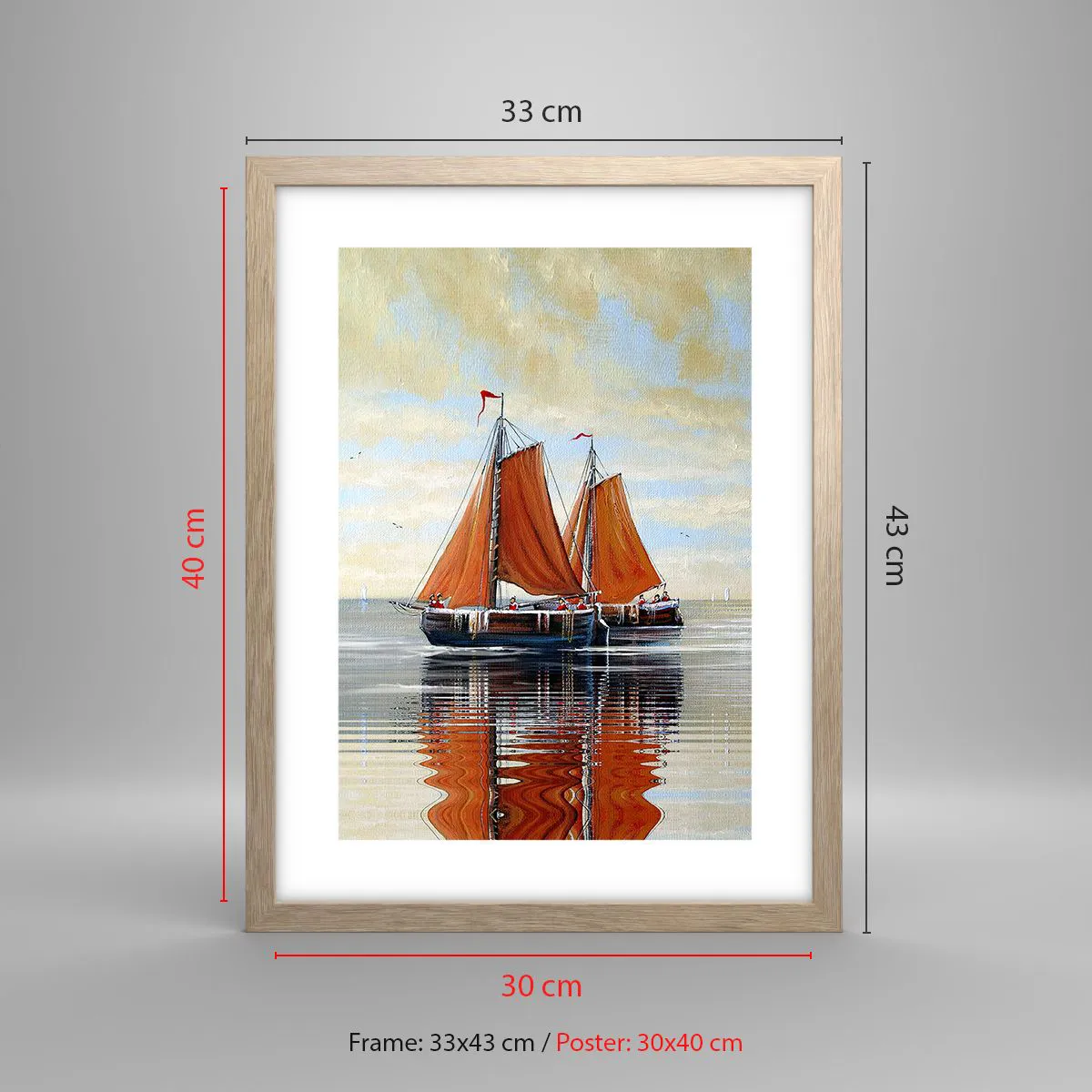 Poszter világos tölgy keretben - Hé, vitorla, tengerész… - 30x40 cm